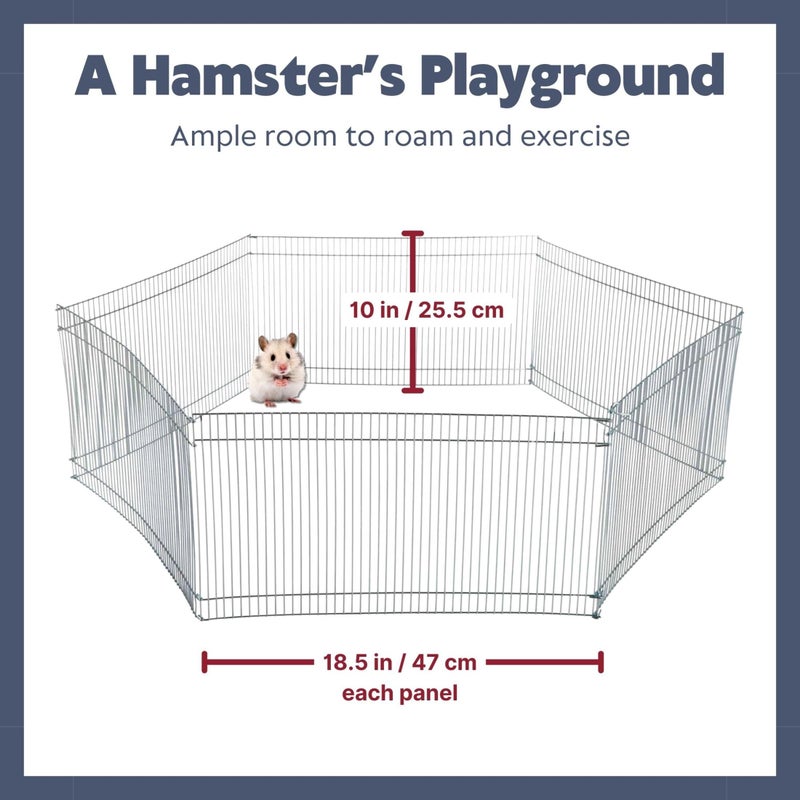 TRIXIE Small Animal Indoor Wire Playpen, Portable Hamster Exercise Pen, 10" Tall - Image 3